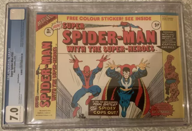 Only 1 In The World Uk Spiderman Weekly Comic #161 Cgc 7.0  Free Gift Included