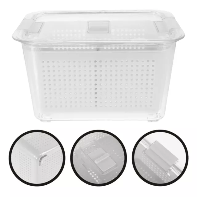 Refrigerator Crisper Containers for Food Storage Double Layer Bins