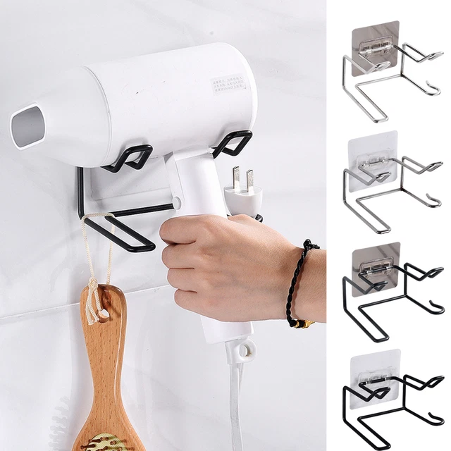 Organizador secador de pelo, inoxidable, ahorra espacio, montado en pared