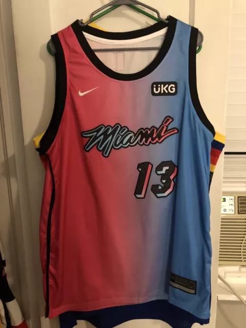 Miami Heat Nike City Edition Vice Versa Nights Blank Swingman Jersey Top  Size XL