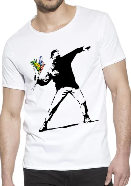 T-Shirt Banksy Street Art Uomo Abbigliamento 100% Cotone Taglia dalla S a XXL 2