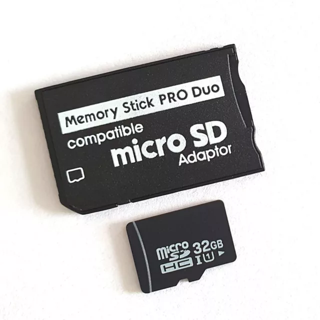Memory Stick PRO Duo Adapter + 32GB microSD SDHC class10 für SONY Geräte PSP NEU