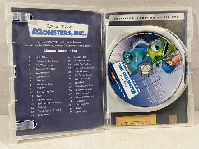 DISNEY PIXAR MONSTERS, Inc. Collector’s Deluxe 2 Disc Set DVD PAL ...