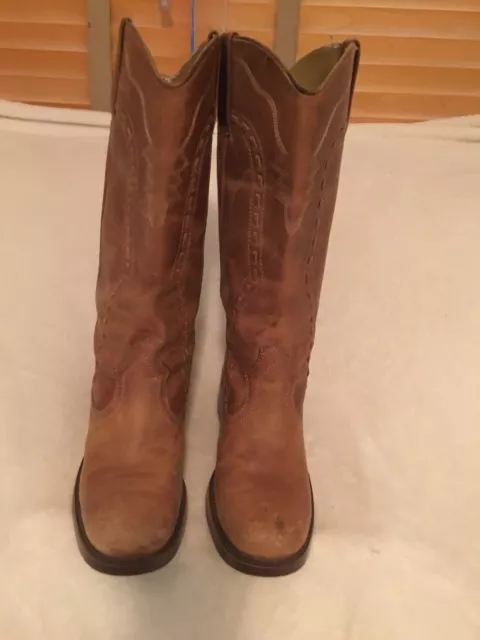 TRIBECA Kenneth Cole Women’s Cowboy Western Brown Leather Boots SIZE 9M