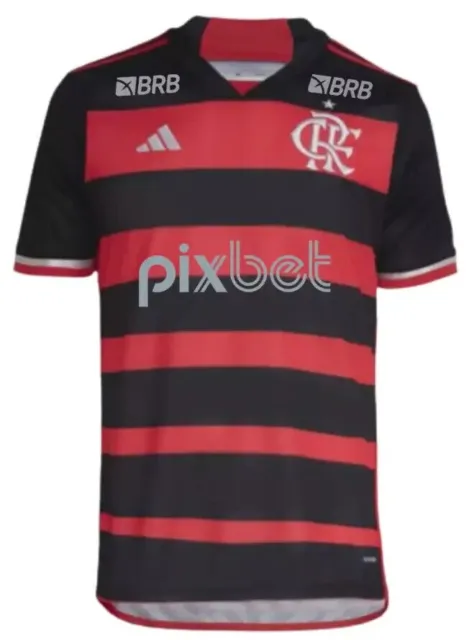 Flamengo Home w/ Sponsors Soccer Football Jersey Shirt - 2023 2024