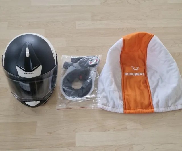 Schuberth C3 Pro Klapphelm - selten Weiß-Schwarz 56/57 M; Mit Ersatzpolster