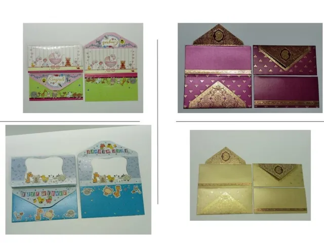 10X Three Fold Designer Shagun / Money Envelopes