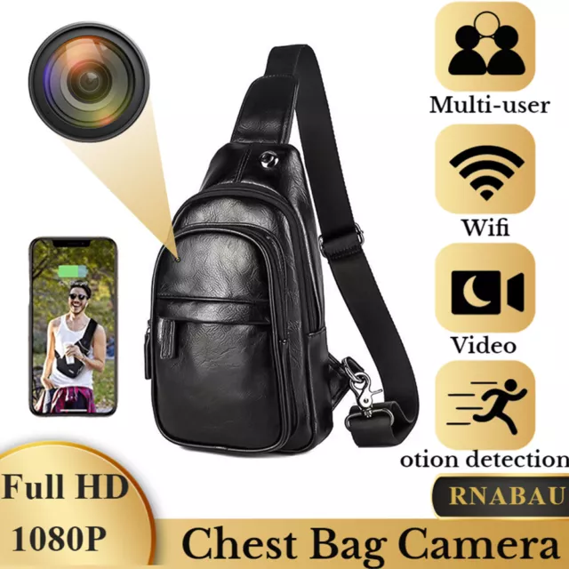 Mini Camera WiFi HD 1080P Night Vision Motion Detection Security Cam Chest Bag