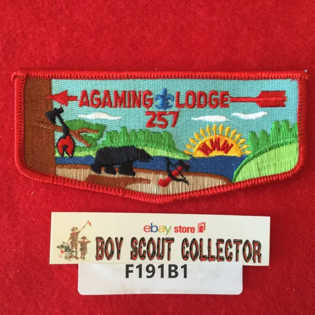 Boy Scout OA Agaming Lodge 257 Order Of The Arrow Flap Patch