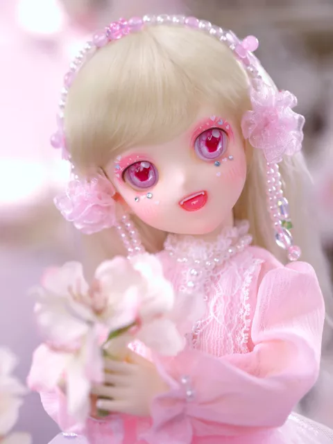 Bambola 1/6 BJD palla nuda corpo articolato elfo orecchie occhi trucco viso cartone animato regalo ragazze