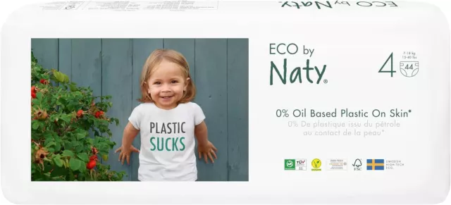 88x Eco By NATY Baby Nappies NEXT DAY DELIVERY  Plant-Based Eco-Friendly Size 4