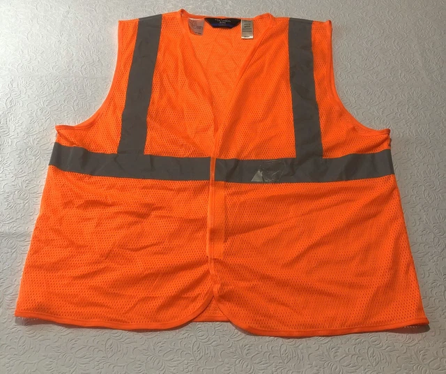 Men's Walls Work Wear Vest Orange Safety Reflective Materials Class 2, Size XL