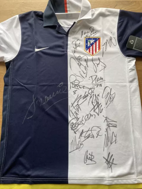 Atletico Madrid Offical Shirt Signed By 2007 Squad BNWT Aguero Reyes