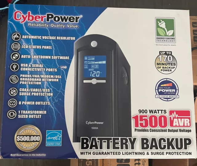 CyberPower CP1500PFCLCD 900W PFC Sinewave UPS System