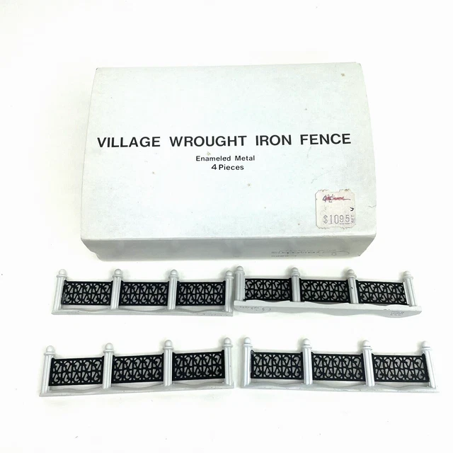 Department 56 Village Wrought Iron Fence Snow Set of 4 #5999-4 w/box