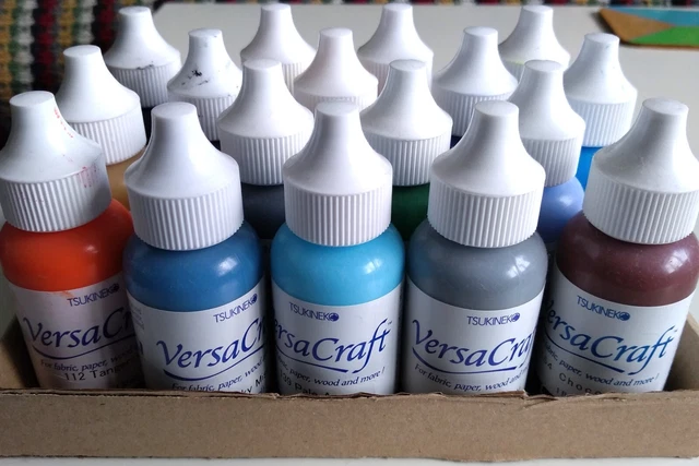 16 tintas Tsukineko VersaCraft 30 ml, variedad de colores, mezcla de usadas y sin usar