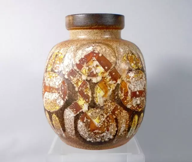 VTG MCM Lapid Israel Textured Art Pottery Scandinavian Style Vase Pot 8.5” Sarah
