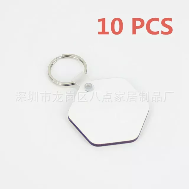 10Pcs DIY Sublimation Wooden Hard Board Printing Key Rings Blank MDF Key Chain