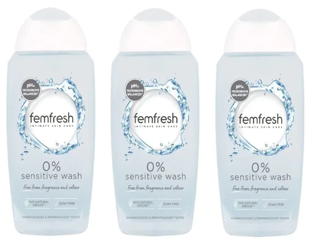 Femfresh 0% lavaggio intimo sensibile - pulizia gel doccia e bagno igiene femminile