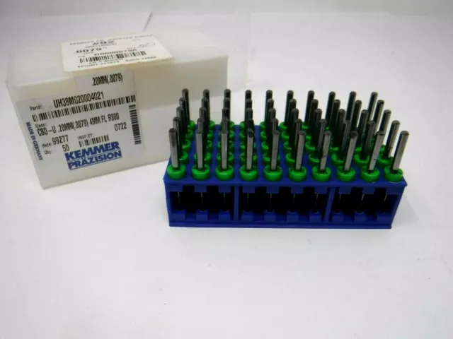 50 Pack Kemmer Prazision UH38M020004021 Carbide Bits .0079" *Brand New*