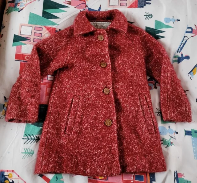 Cappotto di lana rosso marlato per ragazze Mexx taglia 3-4 anni combinazione spedizione costruire un pacchetto gc