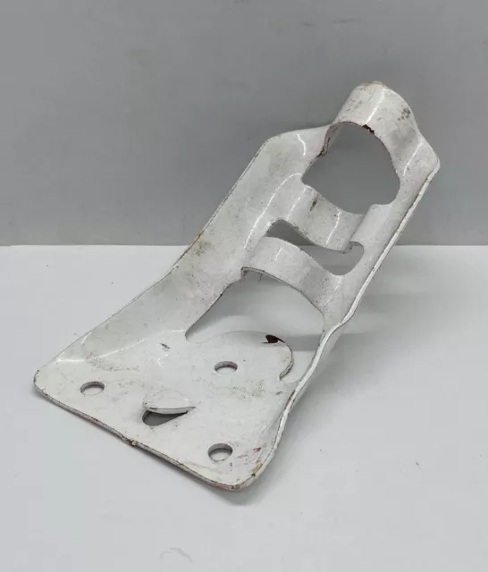 Vintage Flag Pole Holder 3/4” Wall Mount Steel Metal bracket White Enamel