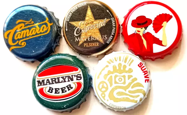 5 Chapas Cerveza "España" Crown Cap Kronkorken Corona Tappi Capsule Kapsel