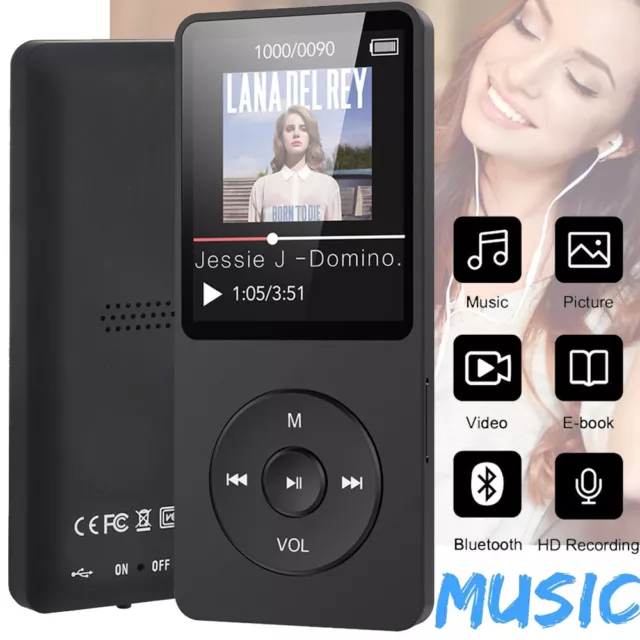 MP3 Player with Bluetooth 5.0 Digital Music Player FM Radio Recorder w/Earphone