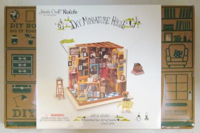 Hands Craft Sam's Study DIY 3D Wooden Miniature House Building Kit NEW SEALED