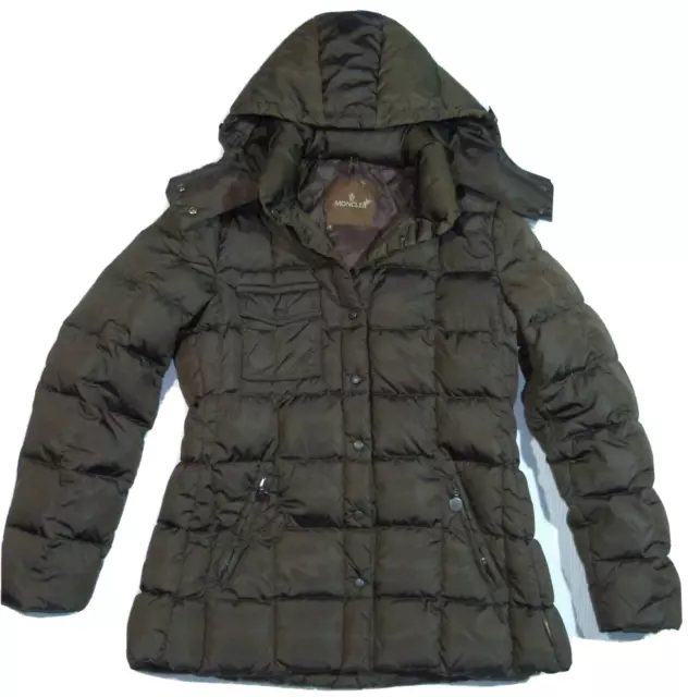 MONCLER Daunenjacke Jacke Mantel Damen gr. 3 ca.38 Steppjacke Braun Kapuze