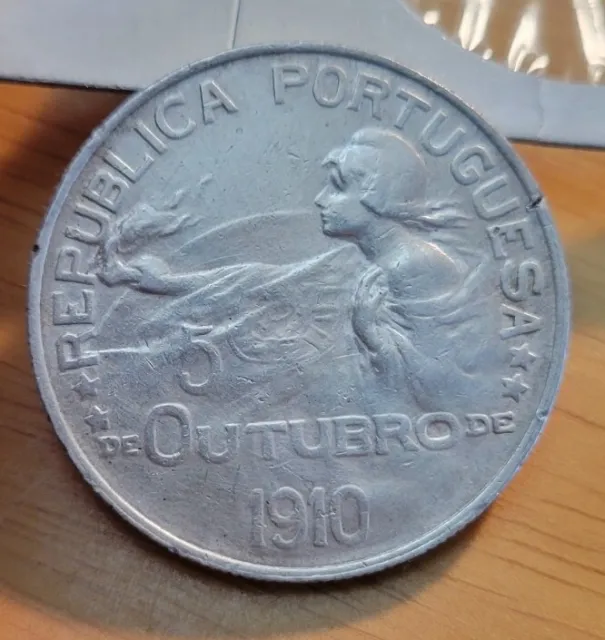 1914 (1910) Portugal 1 Escudo Establishment of the Republic World Silver Coin