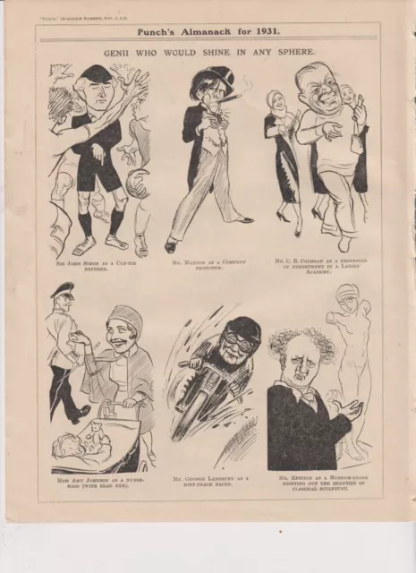 1930 Two Punch Cartoons from Facing Pages Genii Who Would Shine in any Sphere