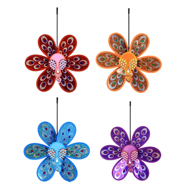 4Pcs Outdoor Kids Double-Layer Windmühle Pailletten Peacock Shaped Windrad Kinde