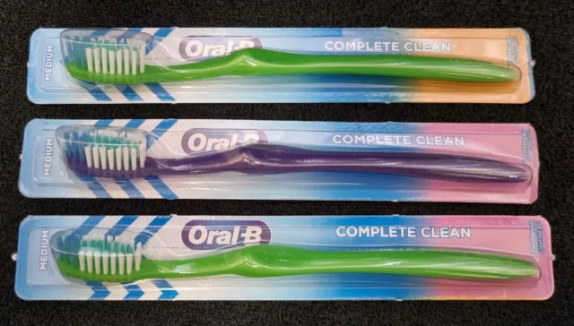 3 Zahnbürsten, Medium, Fa. Oral-B, complete Clean