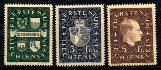 Liechtenstein 1939 Mi. 183-185 Nuovo ** 100% Stemma, Principe Francesco Giuseppe