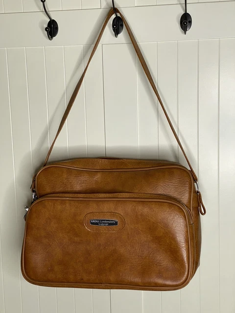Knoxx Londonderry Vintage Shoulder Carry-On Bag Brown Luggage Suitcase 16x11x6