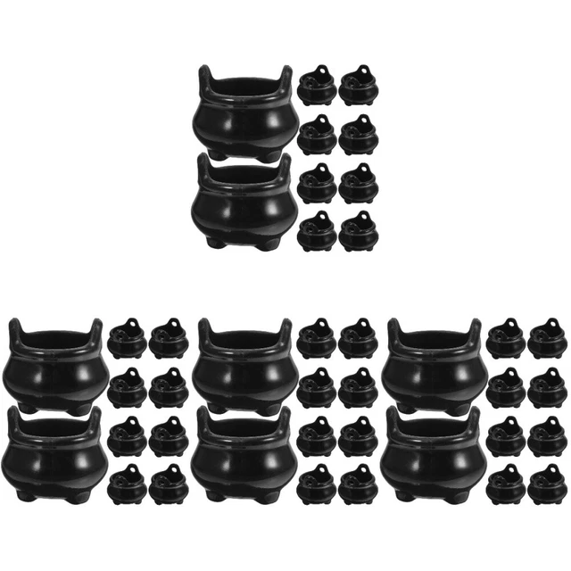40 Pcs Miniature Witch Cauldron Mini Cauldron Model Halloween Mini Cauldron