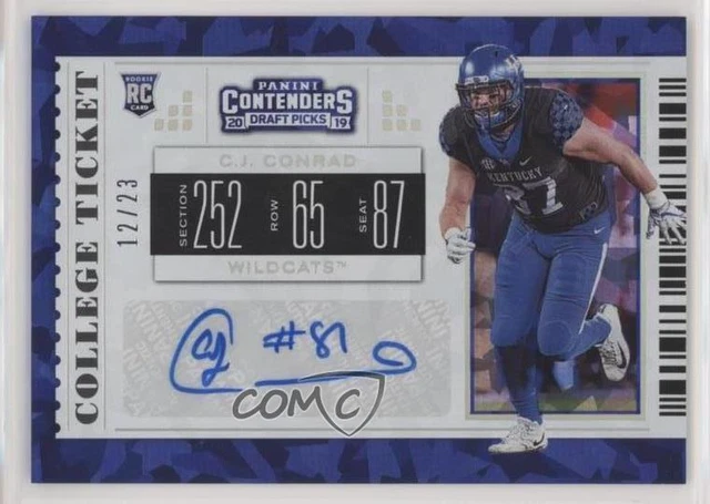 2019 Contenders Draft Picks Cracked Ice Ticket /23 CJ Conrad #205 Rookie Auto RC