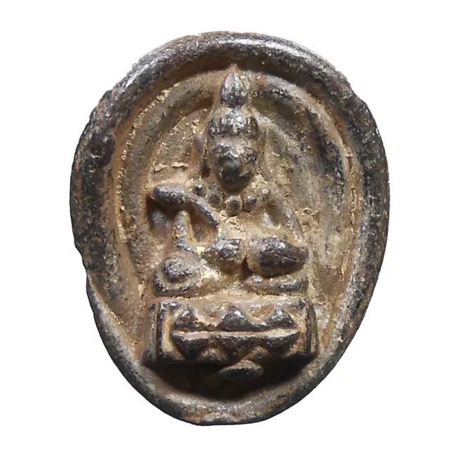 Perfect! Phra Upakoot Hot Old Buddha Amulet Khmer Mini Statue