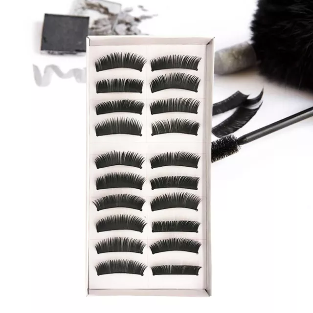 Juego de 10 pares de pestañas postizas naturales gruesas para belleza