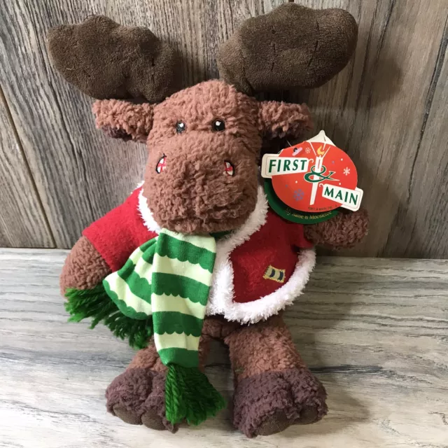 First & Main Inc Plush Moose Moosletoe 12” Lovey Christmas Stitched Eyes VHTF