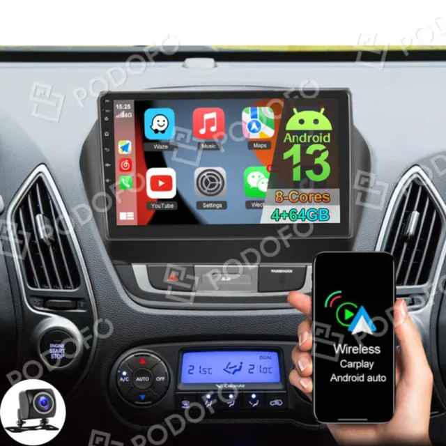 4+64GB Android 13.0 Car Stereo Radio For Hyundai IX35 2009-2015 GPS Navi Carplay