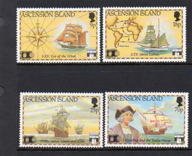 Ascension Mnh 1992 Sg574-577 500Th Anv Of Discovery Of America By Columbus