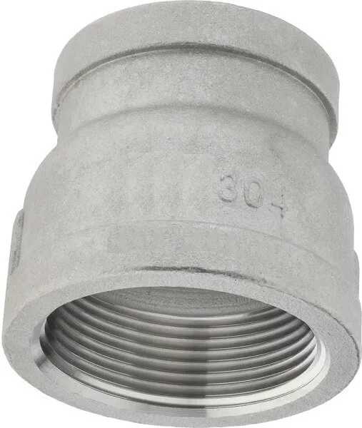 1-1/4" X 1" NPT Female Bell Reducing Coupling 304 Stainless Reducer Coupler