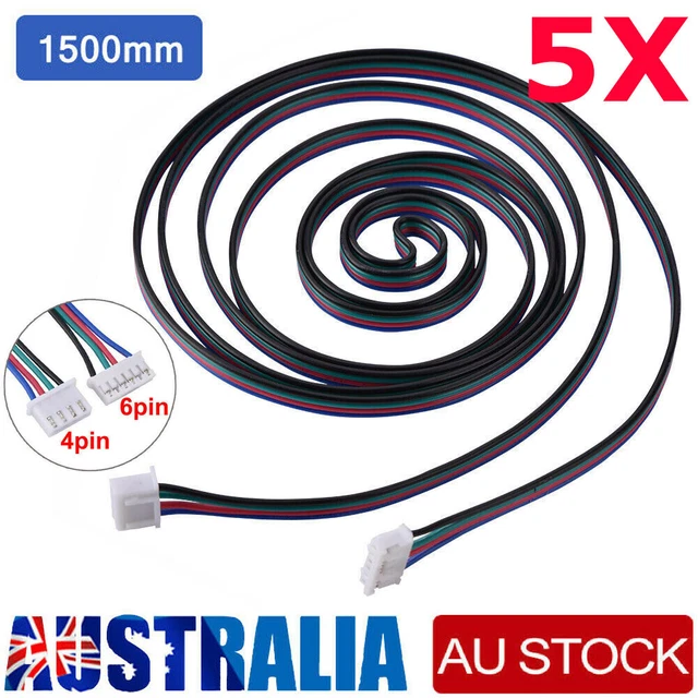 5PCS 4pin - 6pin 1.5M Stepper Motor Cable Extension Line For XH2.54 3D Printer