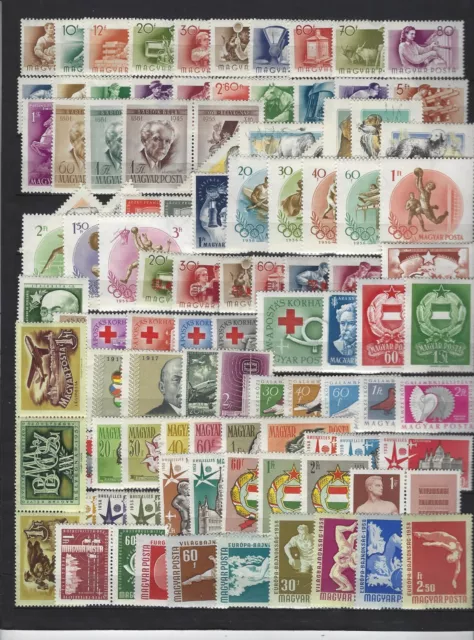 Ungarn 100 verschiedene postfrische Marken aus 1955-1958, nur komplette Ausgabe