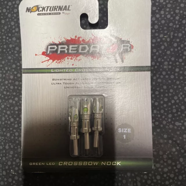 Nockturnal Lighted Nocks Predator Lighted Crossbow Nock Size 1 Green LED