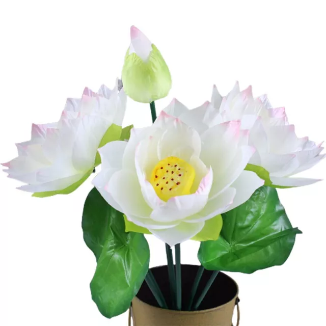 Faux fleur artificielle pour mariage lotus f��te en plastique soie n��nuphar 2