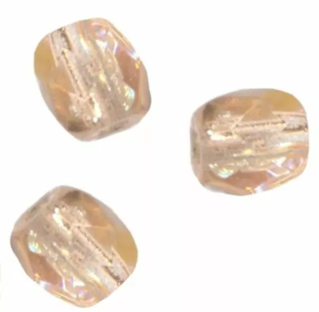 20 PERLES FACETTES DE BOHEME  8 mm LIGHT PEACH AB