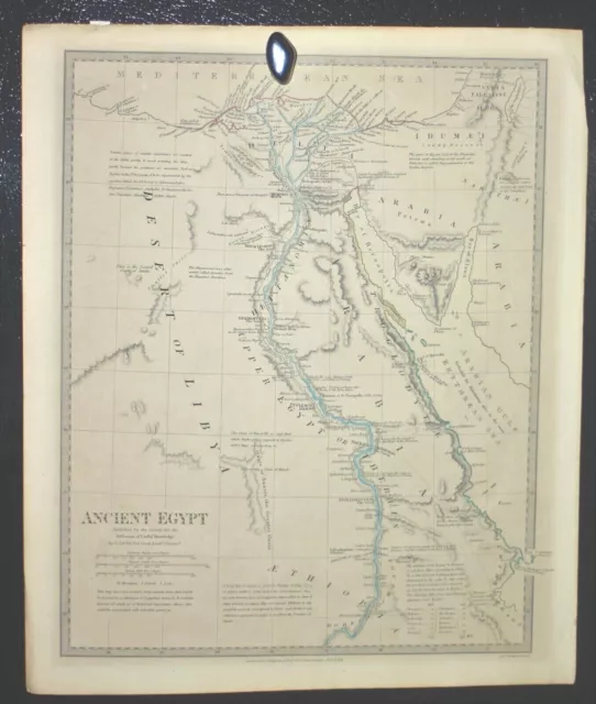 2 Maps of Egypt,1831 & 1844 Ancient & Victorian Era  Pub. by SDUK 16.5"x 13.5"